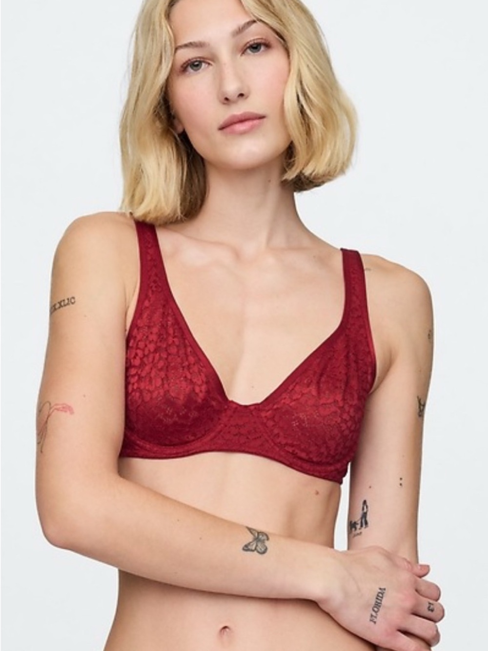 GAP Lace Unlined Semi-Demi Bra- 38D